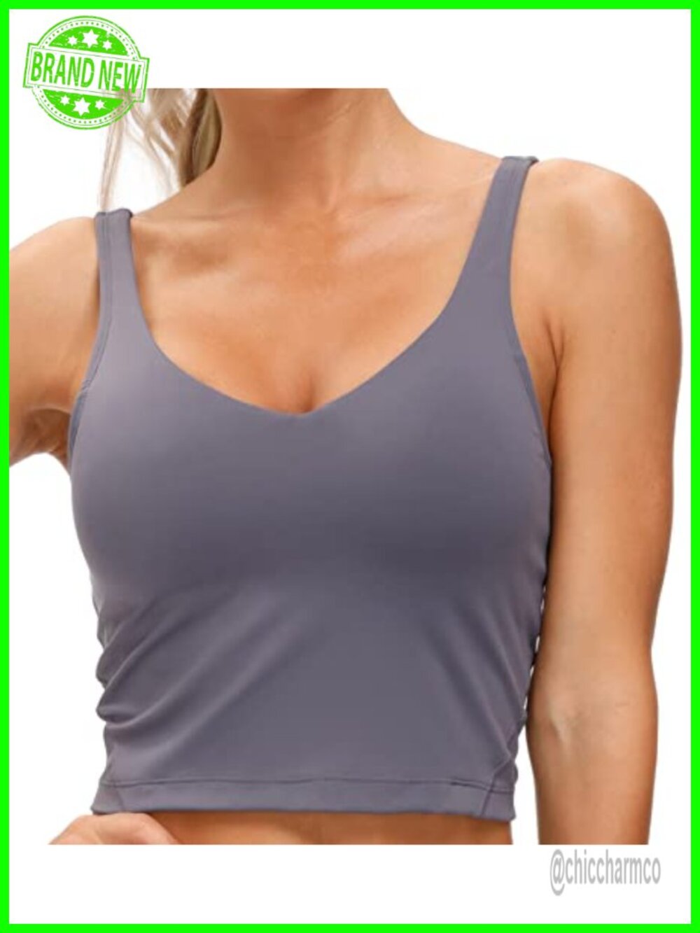 Longline Sports Bra Wirefree Padded Medium Support Yoga Tank Top